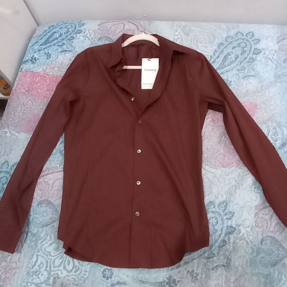 Theory Men's Sylvain Structure Knit Dress Shirt - Picture 2 of 8